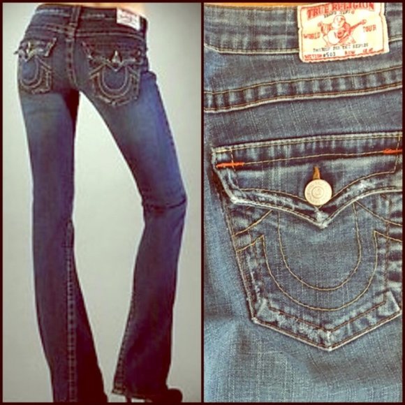 True Religion Bridget #503 Dark Wash Jeans - Picture 1 of 11